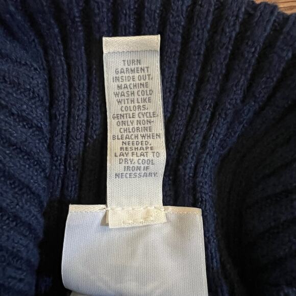 NWT St Johns Bay XS | Navy Turtleneck Sweater Button Side Pinecone Cottagecore - Picture 8 of 8